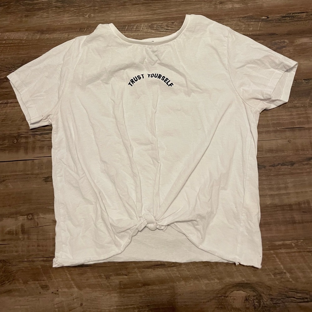 Women’s White “Trust Yourself” Crop Top from PRIMARK size: M